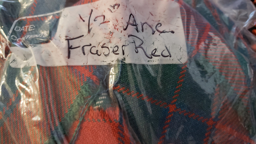 Fraser Ancient Red Tartan Scraps