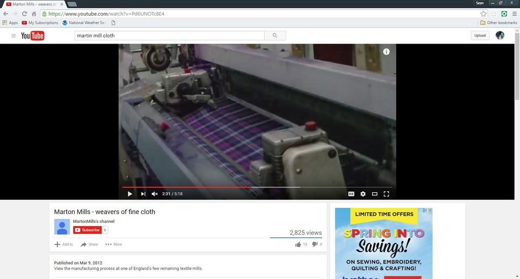 Blog #27   YouTube from one of our UK Tartan Suppliers