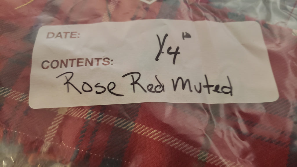 Rose Red Muted Tartan Scraps