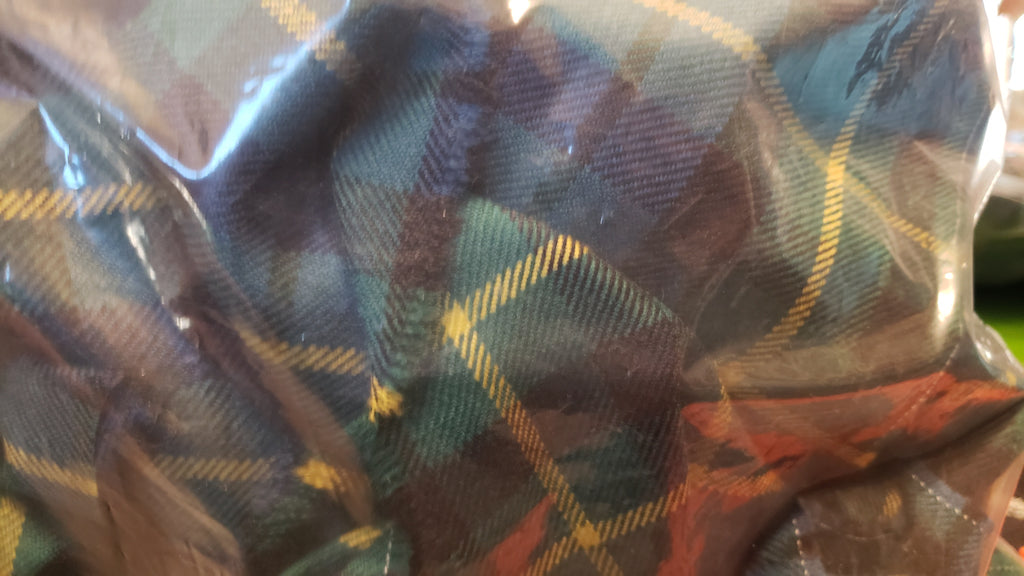 Miscellaneous Green and Yellow Colored Tartan Scraps