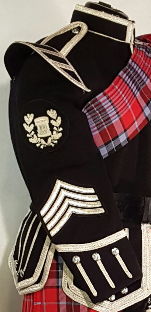 Doublet, Major (Four Stripe) Chevron Badge, Silver Bullion on Black