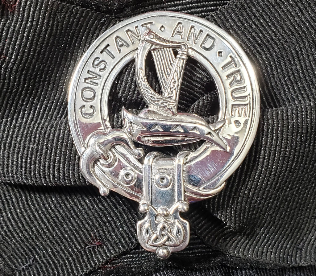 Clan Rose Stirling Silver Cap Badge