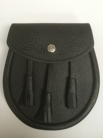 Kilt Sporran, Embossed Leather Sporran